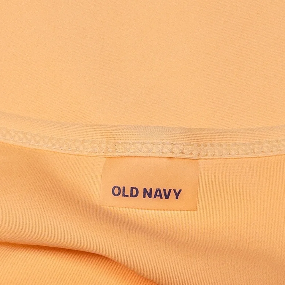 Old Navy Rash Guard Girl XXL 18 Yellow Orange Long Sleeve Front Tie Cropped Swim